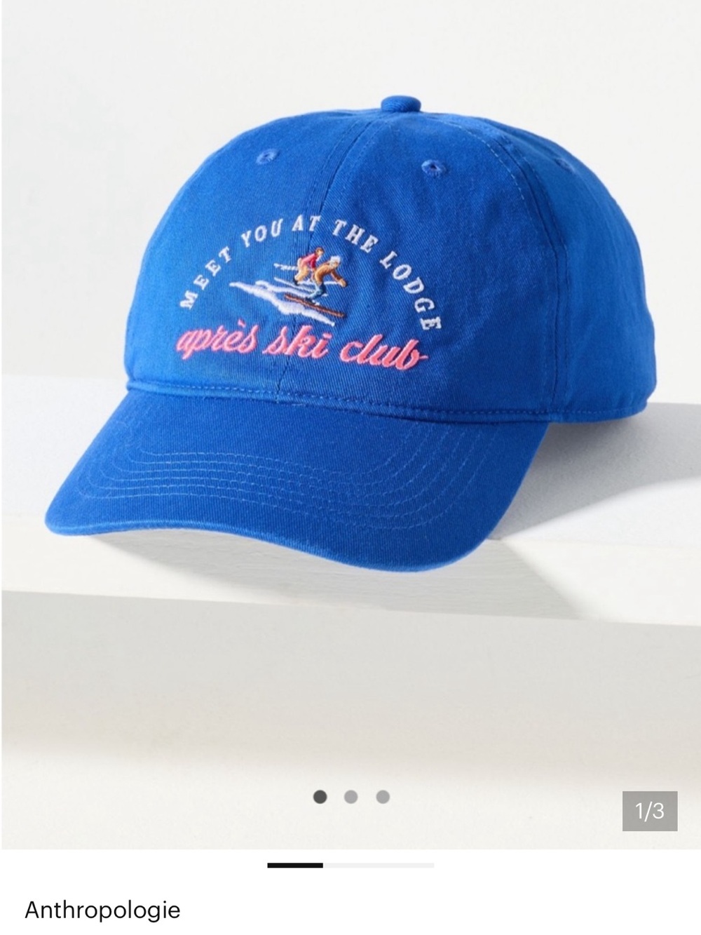 Apres Ski Club Hat Blue Embroidered Ski Lodge Baseball Cap Adjustable Dad Hat